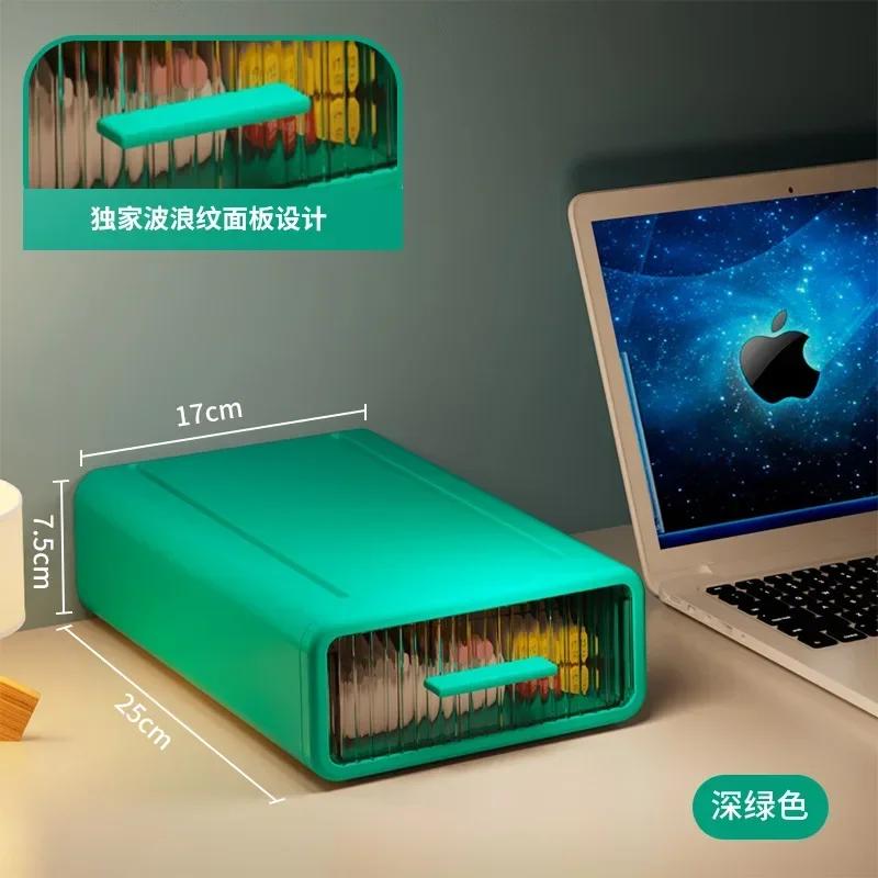 

Новый 1шт ящик для хранения настольная полка ящик типа многослойный офисный ящик для хранения коробка стол для хранения и организации зелёный