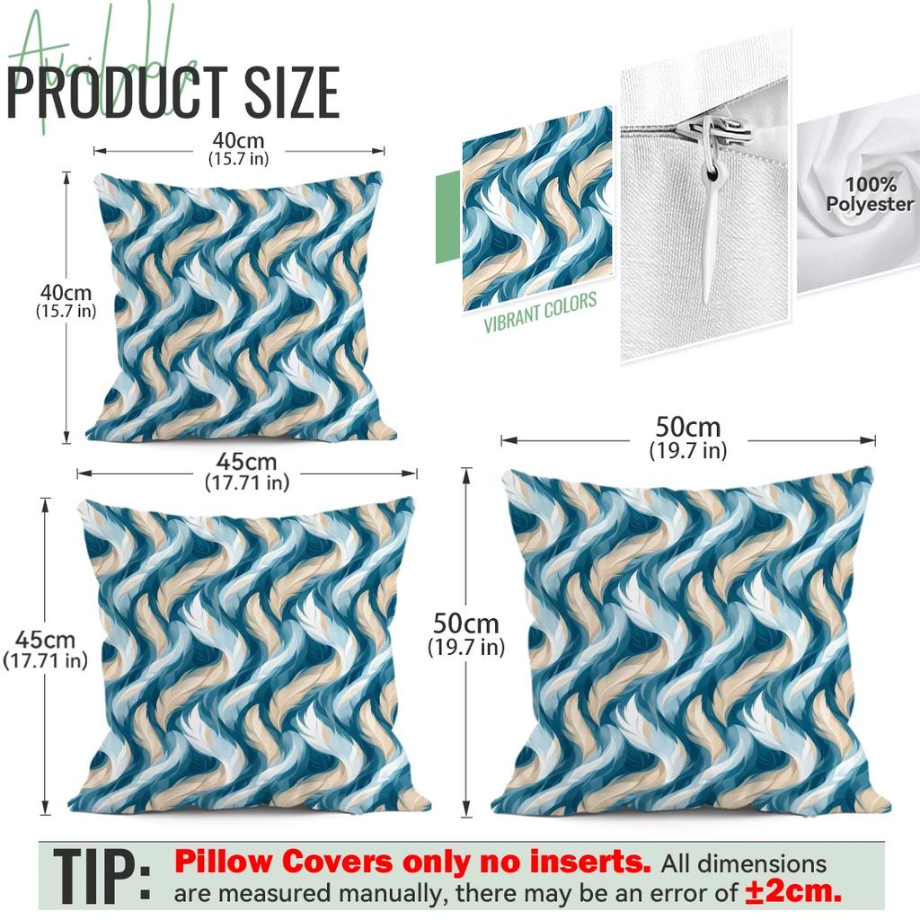 4Pcs Blue Green Bohemian Cushion Covers Single-sided Printed 45CM Throw Pillow Case Cover Sofa Cushion Home Room Decor