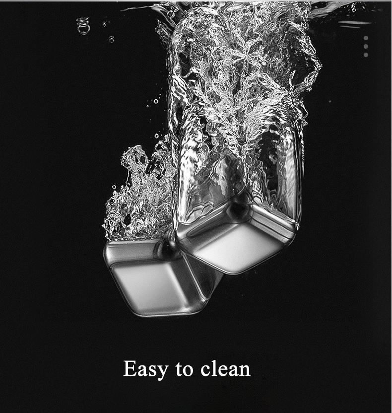 Wiederverwendbares Eiswürfel-Set aus Edelstahl für Saft, Bier, Wein, Whisky, Kühler, Felsen, Kühlwürfel in Lebensmittelqualität, Home-Party-Bar-Tools