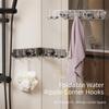 Folding Suction Cup Row Hook Punch-Free 6 Hooks Bathroom Towel Rack Corrugated Row Hook Wall Mounted Coat Hanger