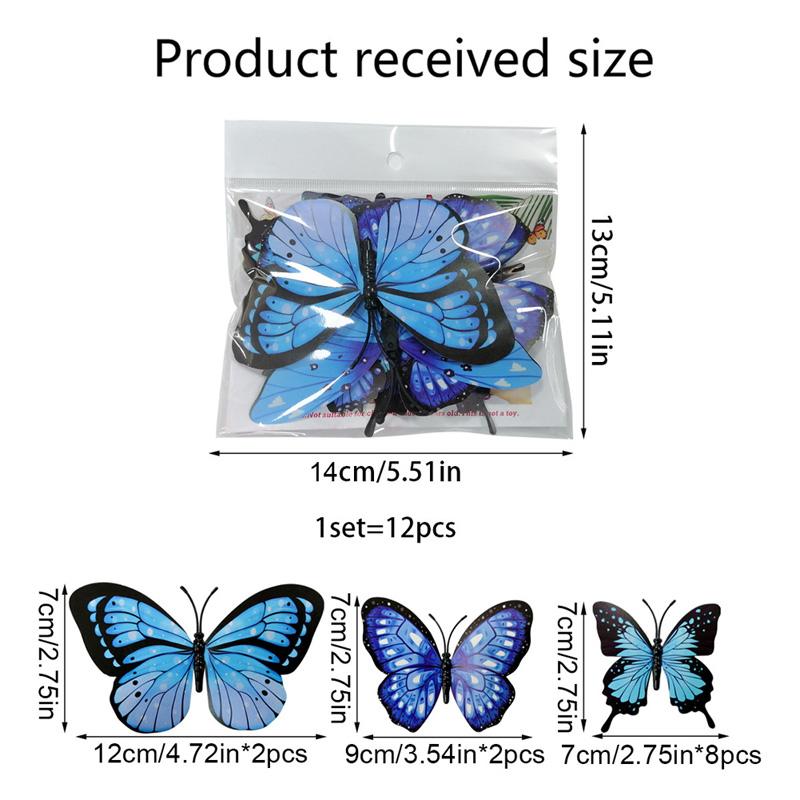 

12Pcs/Set Multi Color Butterfly Wall Sticker Living Room Bedroom Decor For Wedding Decoration Butterflies Home Beautify Decals