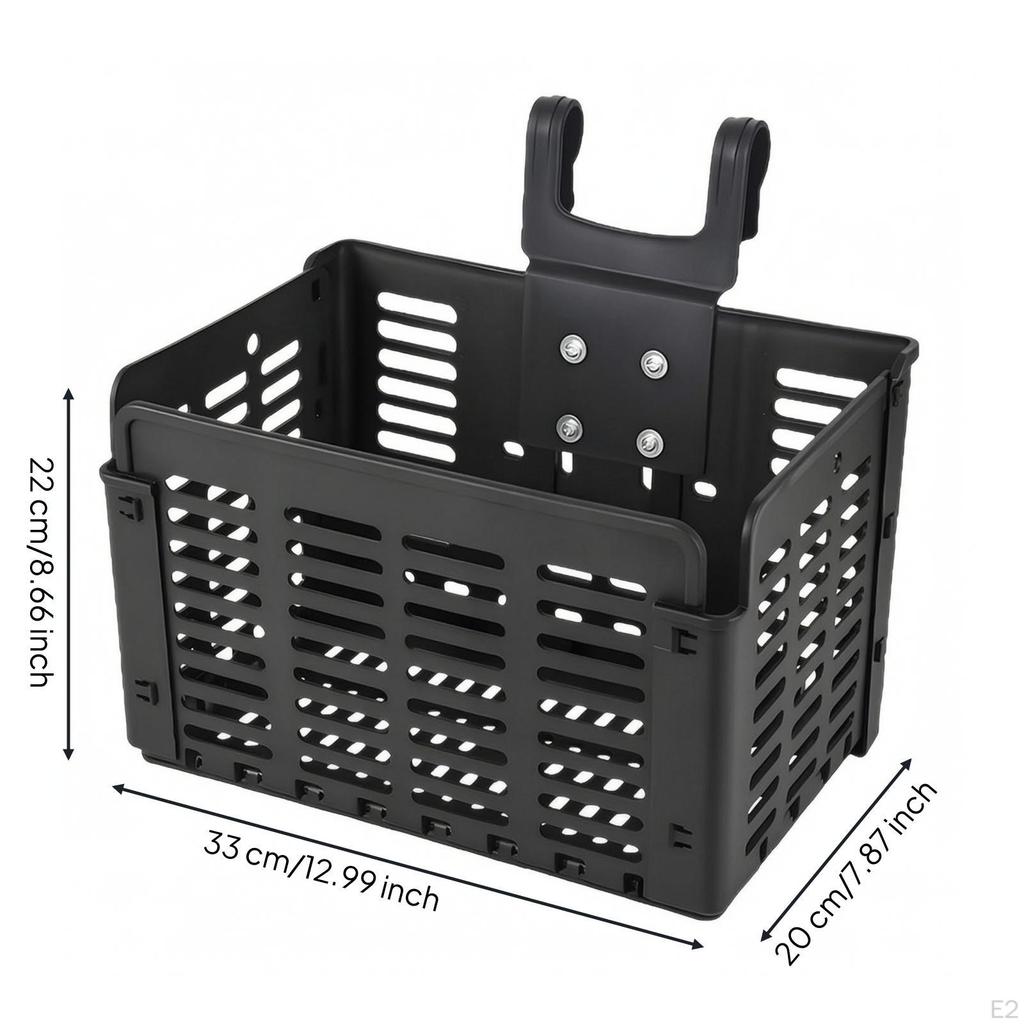 Folding Bike Basket Long-Lasting Foldable Strong for Commuting