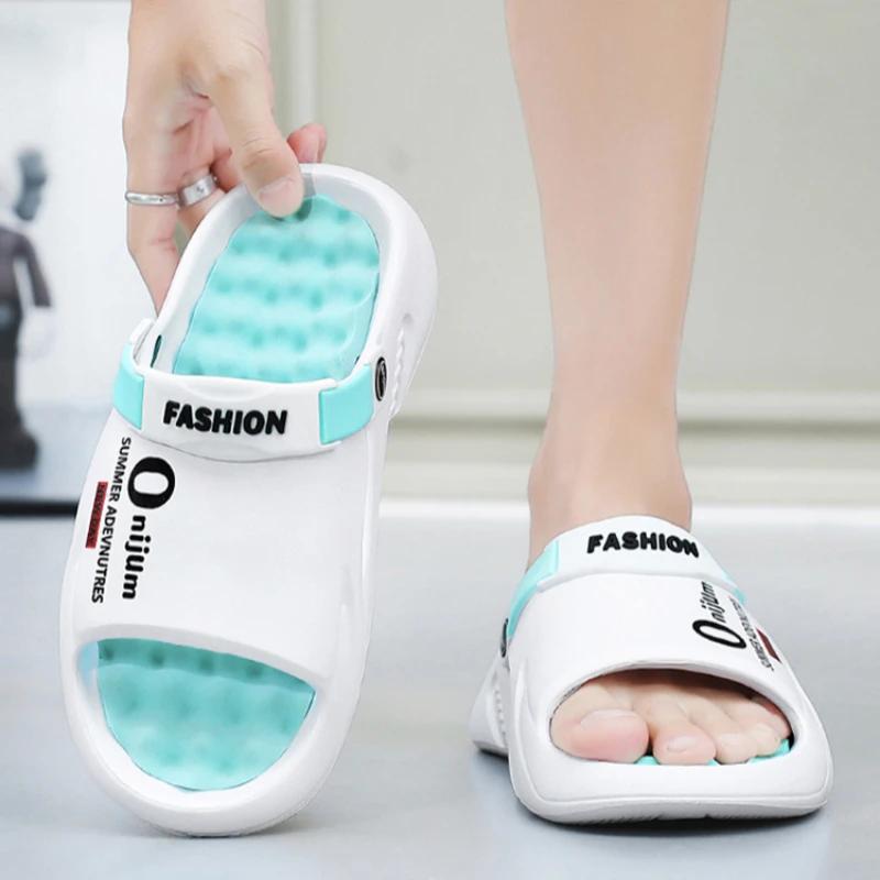 New Slippers for Men, Summer Thick Soled Comfortable Sandals, Outdoor Beach Anti Slip Casual Shoes, Plus Size Sports Sandals