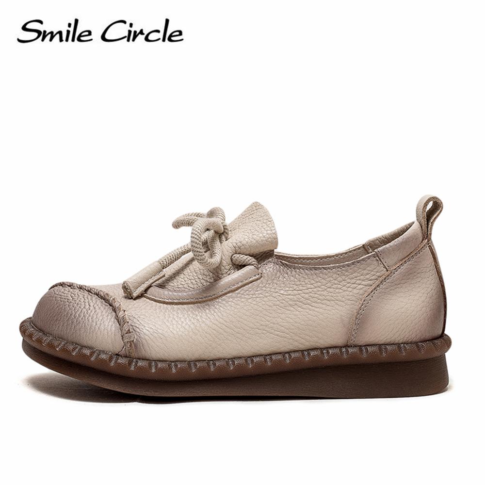 Chaussures plates en cuir naturel pour femmes, chaussures basses décontractées à lacets, chaussures de travail rétro à la mode pour femmes