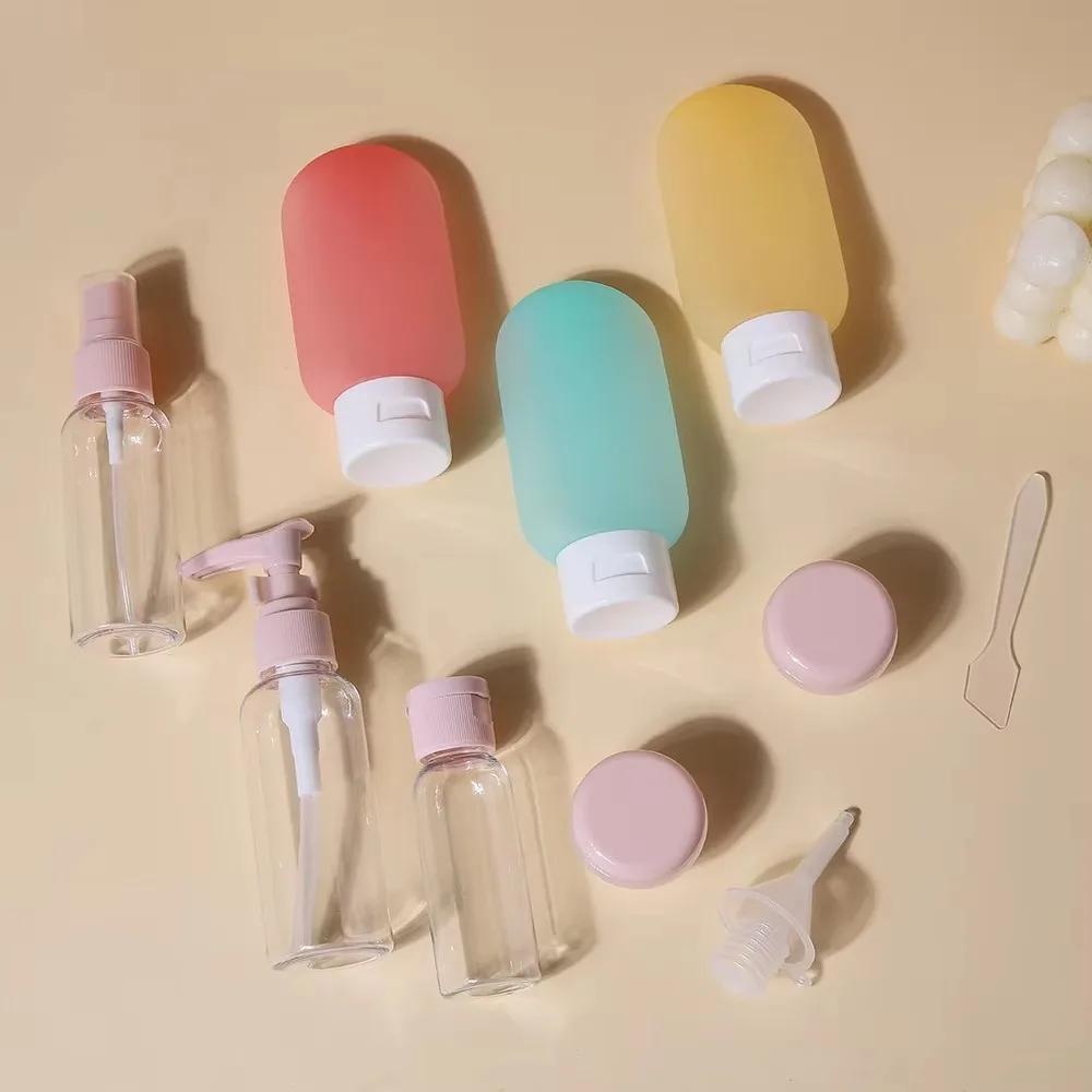 11Pcs Travel Toiletries Containers Set, Conditioner, Lotion – Refillable Mini Skincare Bottles for Airplane & Carry-On