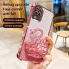 KEYSION Shockproof Plating Phone Case for Samsung A12 A22 4G Clear Soft TPU Glitter Jewelled Swan kickstand Back Cover for Galaxy M12