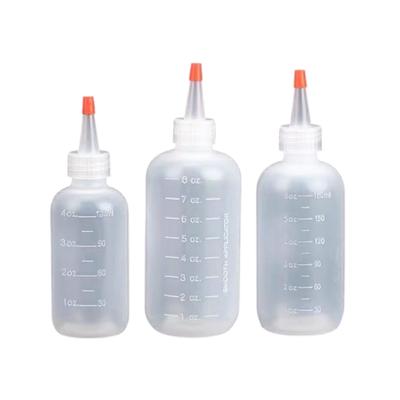 Tragbare Quetschflasche Applikatorflasche mit Spitze Plastik Haarfärbeflaschen für Klebstoffe, Malerei, Basteln, Haarpflege