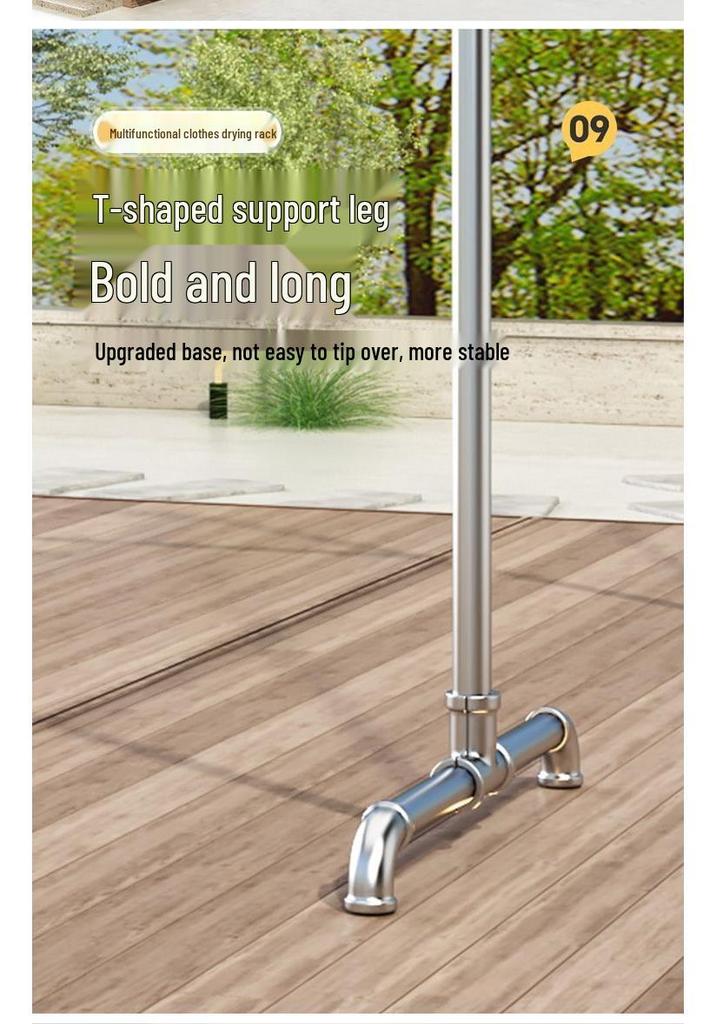 Windproof Galvanized Steel Outdoor Clothes Drying Rack