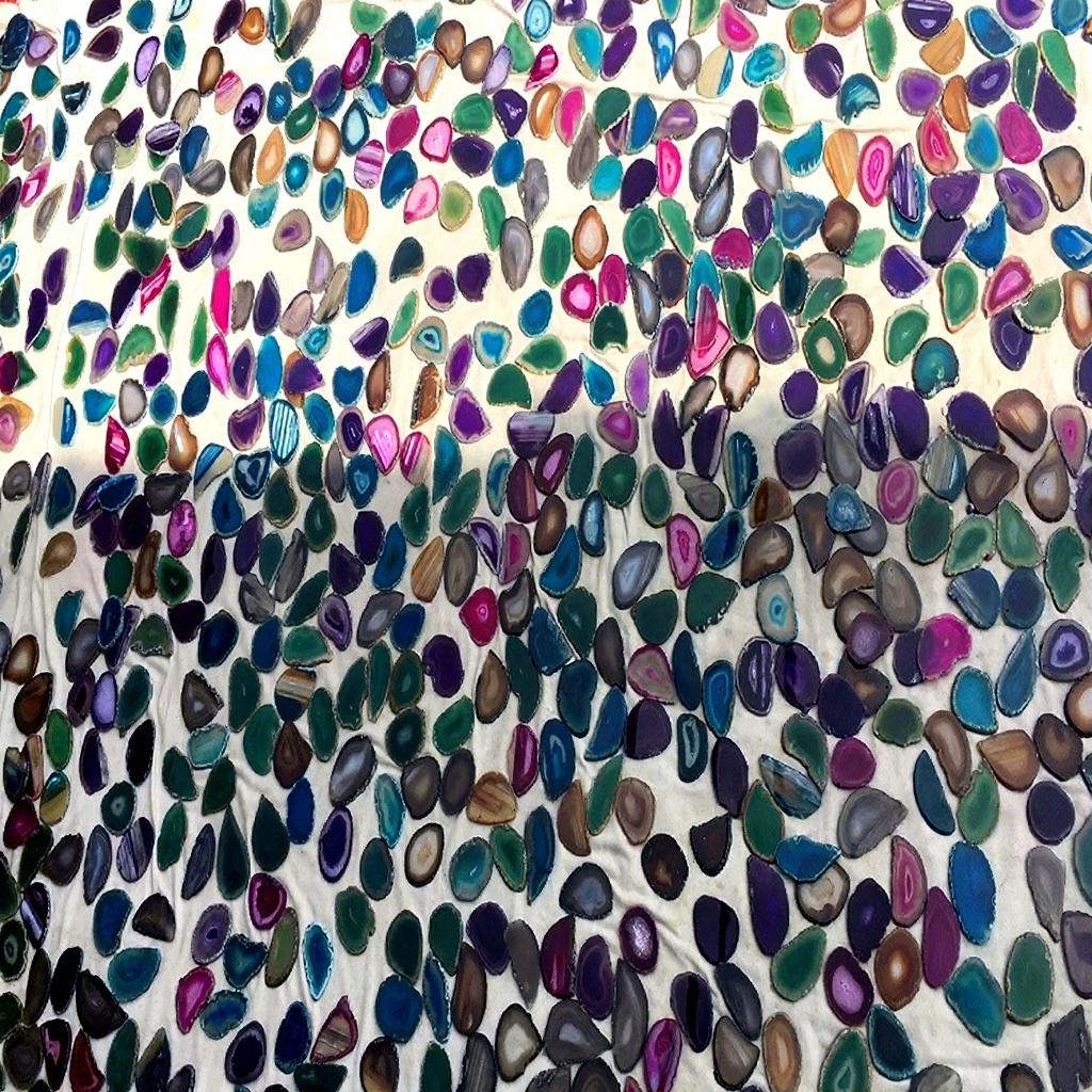 Factory Direct Natural Agate Slice Chandelier Wind Chime Pendant Red Yellow Blue Green Purple Crystal Agate Slices