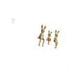 Miniature Dollhouse Furniture Side Table with Bunny Family Figurine Statues for Garden Play House