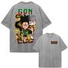 Japanese Anime Hunter X Hunter Kurapika Vintage Washed T Shirt Men Women Clothing Fashion Oversized Cotton Short Sleeve T-shirts