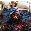 Dark Grim Reaper Print Flannel Blanket High Quality Warm Comfortable Cover for All Seasons Perfect for Gifts Home Decor