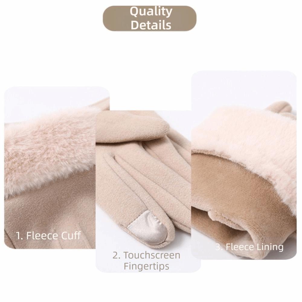 Thick Plush Gloves  Outdoor Guantes Winter Warm Touchscreen Gloves  Women