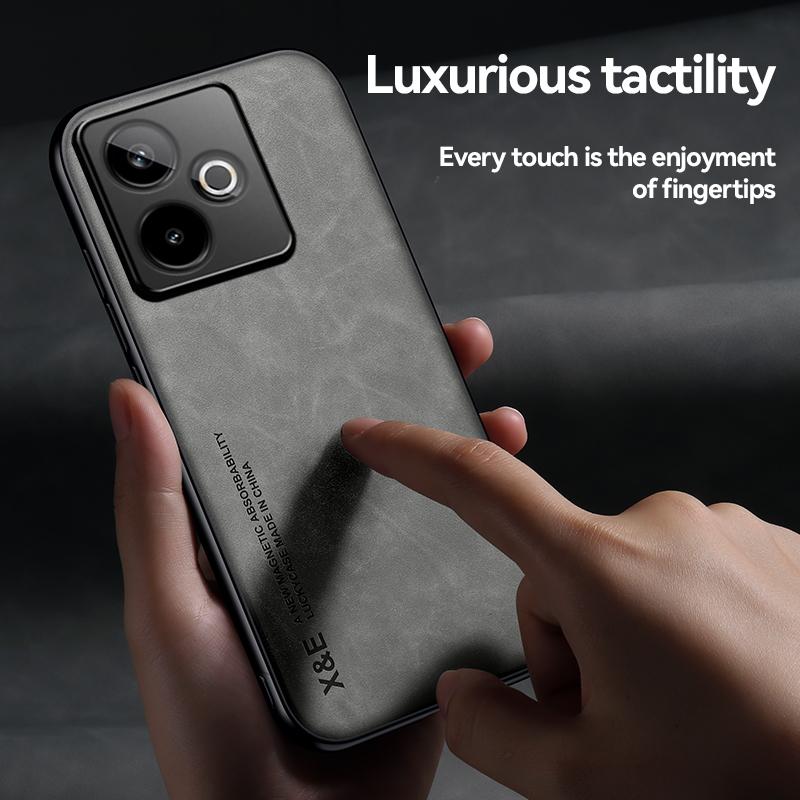 KEYSION Luxury Retro PU Leather Case for Realme GT 7 7T 5G Soft Silicone+PC Shockproof Phone Back Cover for OPPO Realme GT 7T 5G