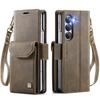 Suitable for Samsung Z Fold6 Phone Case, ZFOLD5 Phone Leather Cover with Card Slot and Wallet, Foldable Flip Cover