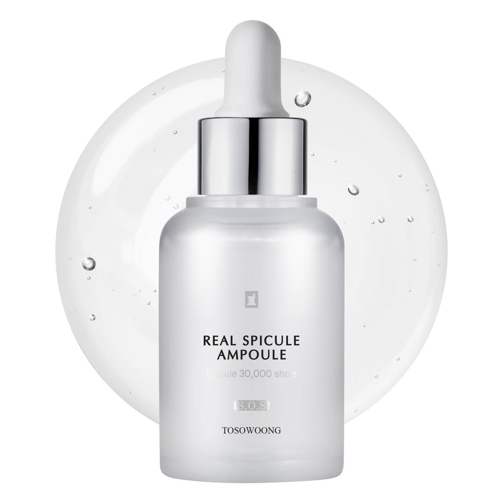 TOSOWOONG Real Spicule Ampoule Pure Spicule Collagen Needle Serum for Sensitive Korean Skincare Cosmetics 30ml, Bio-Needle Firming, Exfoliating,