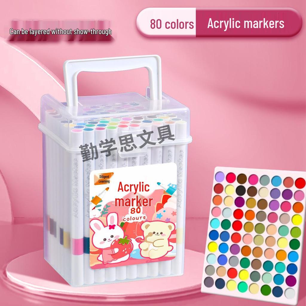 Acrylic Markers & Washable Colored Pencils Set - Non-Bleeding, Layerable Colors, Ideal for Kids and Students, Kindergarten Use