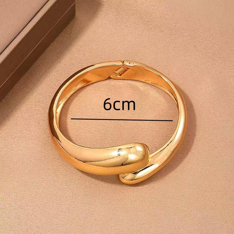 ZA jewelry, exaggerated large water droplet gold-plated glossy mirror hug opening bracelet ins cold wind hand