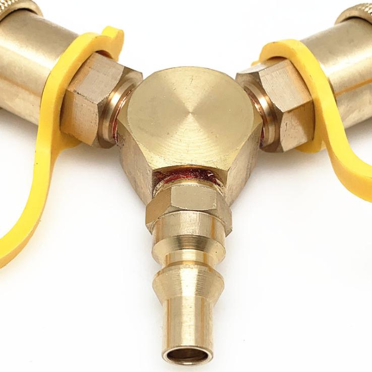 Propane Y-splitter  Adapter 1/4 Inch Connector  For Rv Trailer And Camping Propane Hose