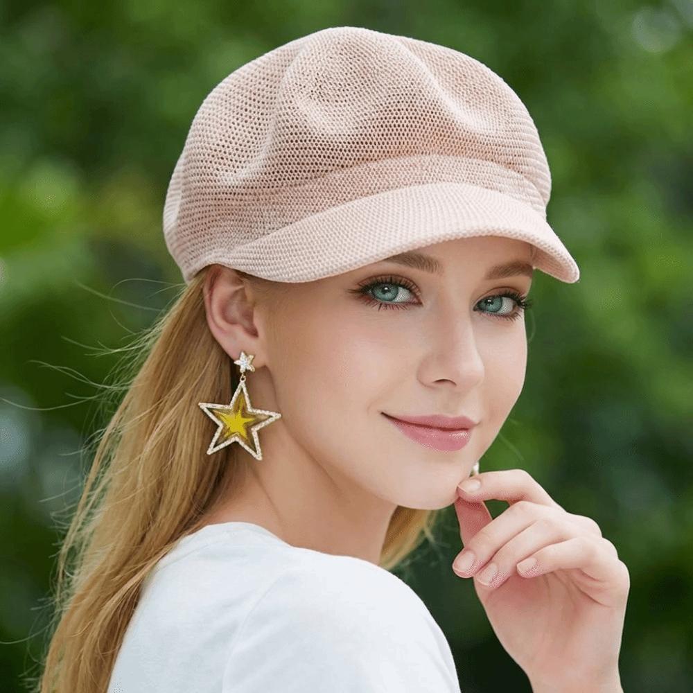 Bonnet Fin en Herbe Couleur Unie Casquette Octogonale Élégante Casquette de Baseball pour Femmes Filles
