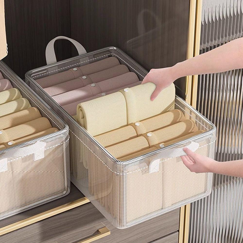 Folding Storage Basket PVC Organizing Container Underwear Storage Drawer  for Clothes and Pants