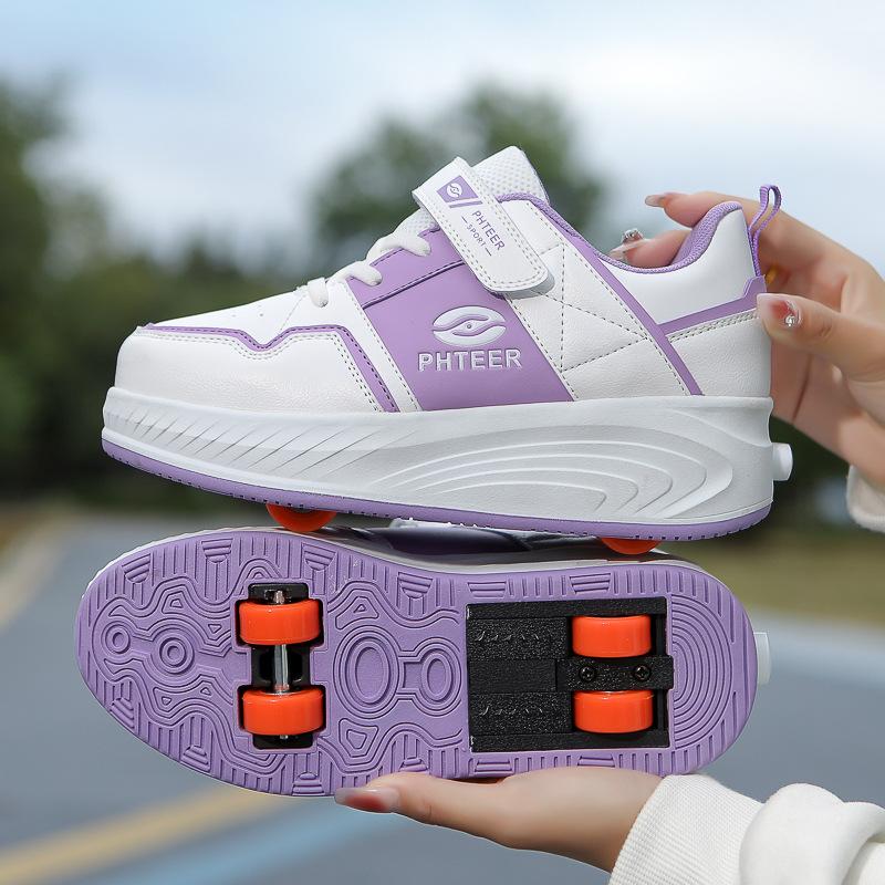 Новые детские беговые туфли, беговые туфли для мальчиков, автоматические роликовые коньки для школьников, четырехколесные спортивные роликовые туфли, роликовые туфли для девочек 31