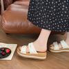 Fashion 2025 Summer Platform Heel Women Slippers Fashion Open Toe Soft Sole Dress Ladies Slides Lazy Shoes