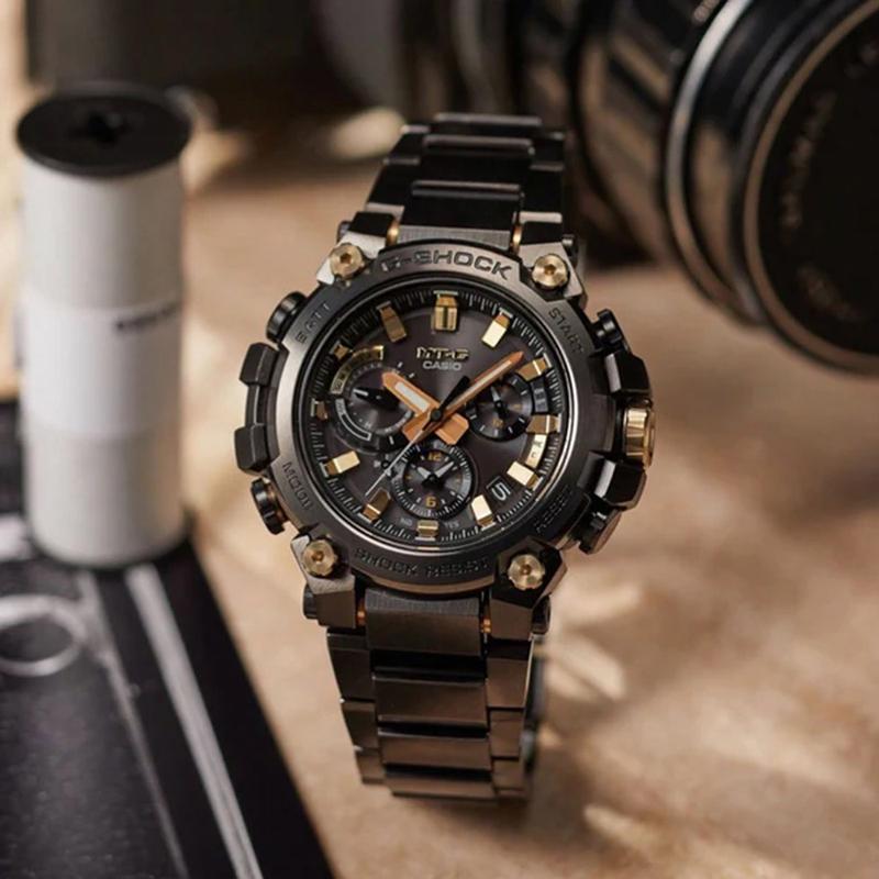 Casio MT-G series 200 meters waterproof solar quartz movement composite watch strap Japanese and Korean watch men's watch black dial MTG-B3000BDE-1APR
