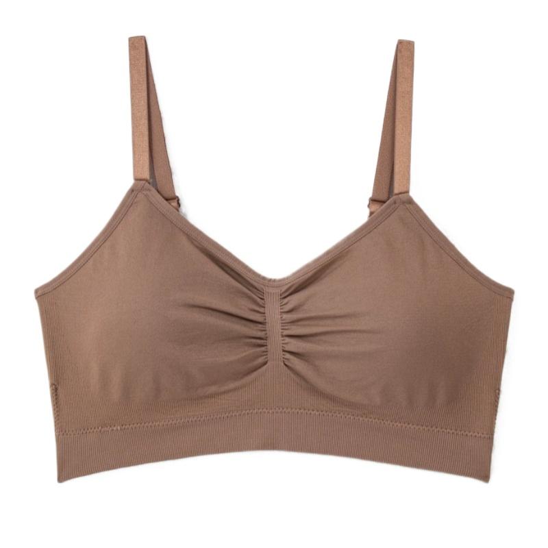 Sutiã esportivo feminino DE Cup Plus sem costura, sem aro de aço, camada única, respirável e confortável