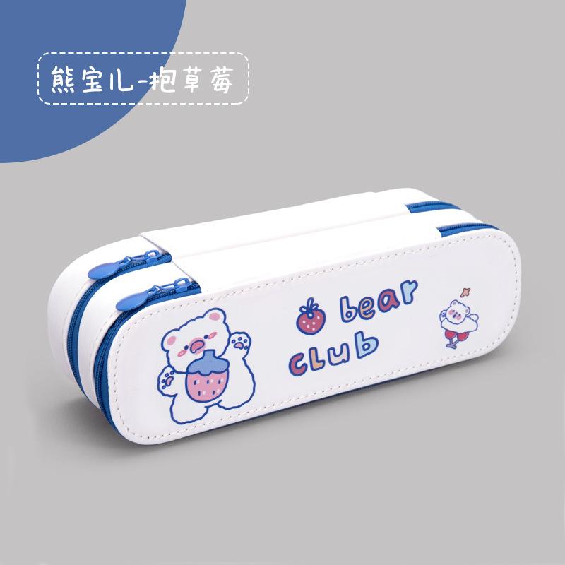 

ins пенал высокой ценности, креативный холщовый двухслойный пенал большой вместимости, пенал для канцелярских товаров для мальчиков и девочек, учащихся средней и начальной школы