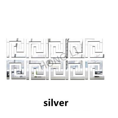 10x10cm Building Border Acrylic Wall Mirror Sticker Wall Art Home 10pcs DIY Decoration Mirror Wall Stickers Home Office Decor