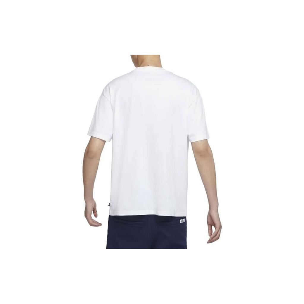 Nike SB Logo Print Skateboard Crew Neck T-Shirt Men Tops White DV2679-100