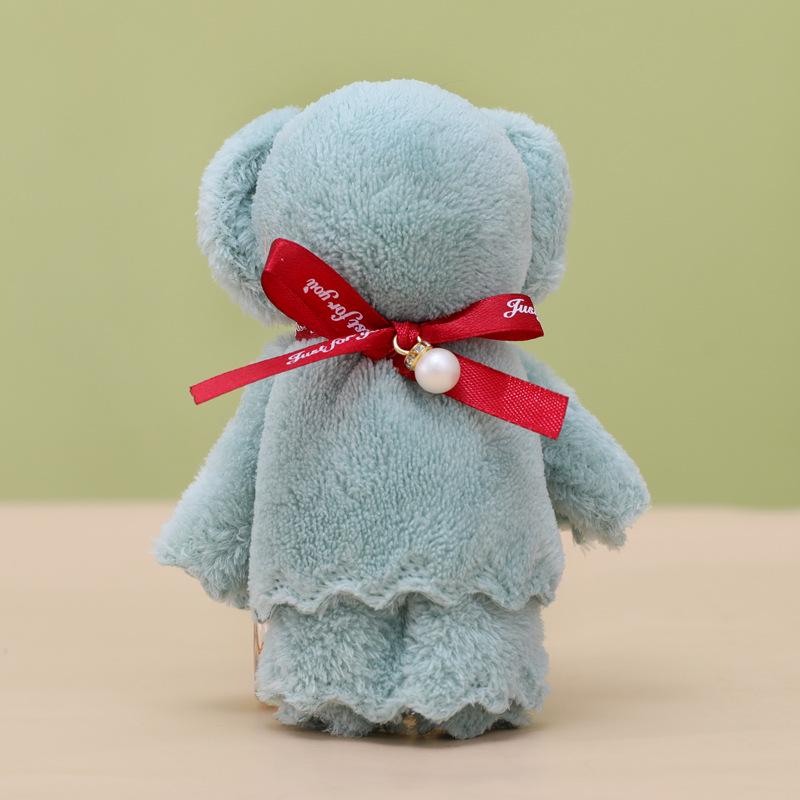 Coral Fleece Pineapple Grid Little Bear Towel - 30*30, Party Favor Gift