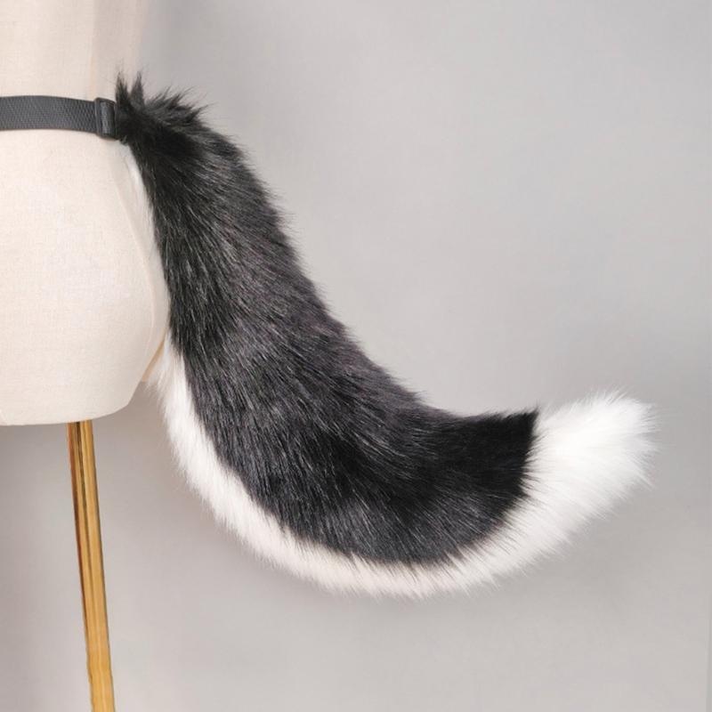 Foxes Wolf Ears Headband Faux Furs Tail Halloween Cosplay Party Costume Accessories Gumiho Costume for Women Men Gifts