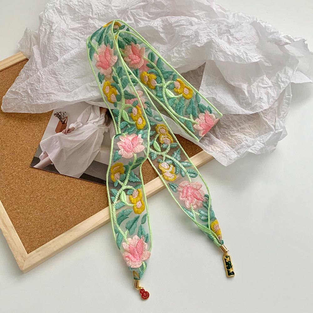 Ribbon Embroidered Lace Scarf Printed Scarf Headband Elegant Narrow Long Scarves  Multifunction