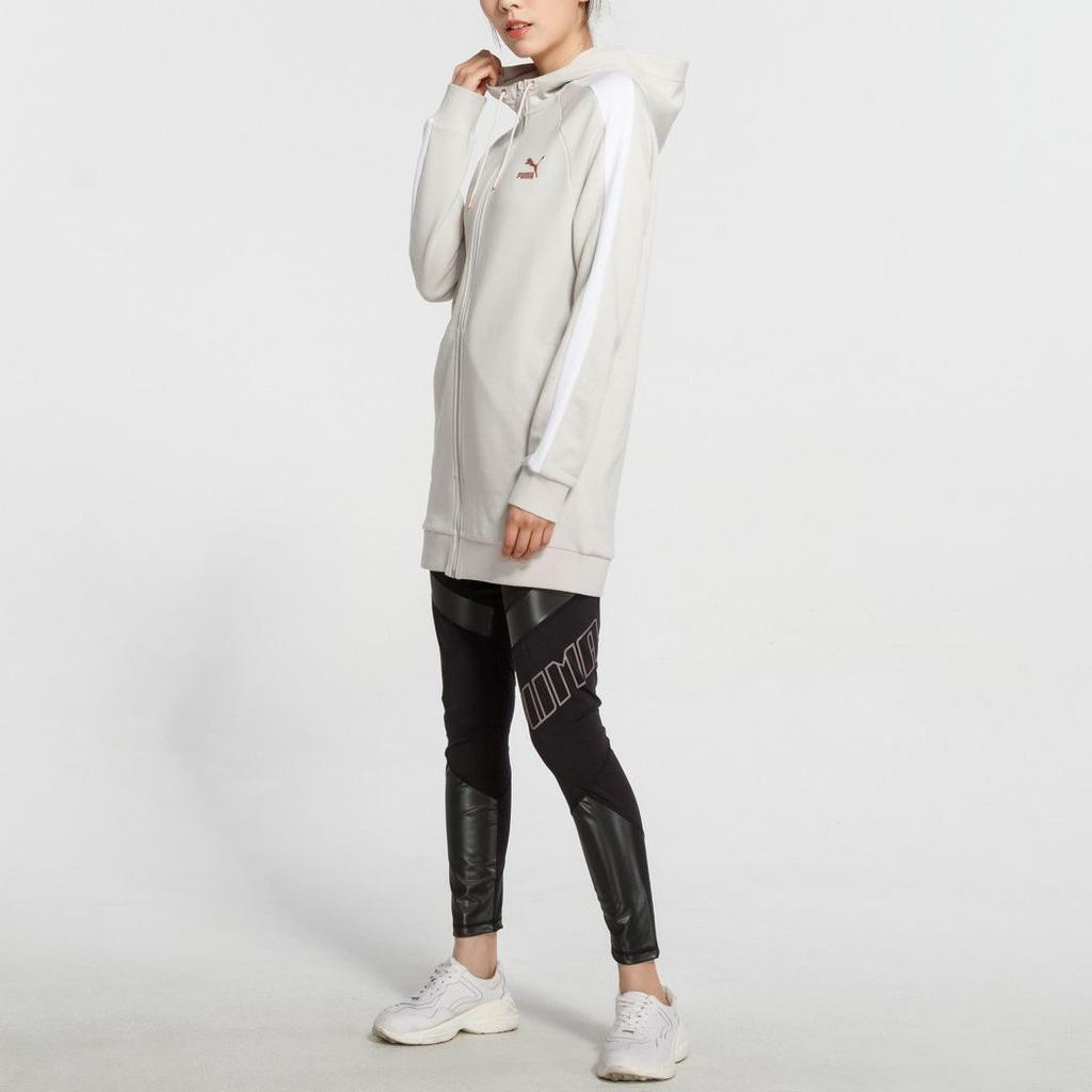 Puma Logo Printed Hooded Jacket Women Jacket Off-White 577425-45