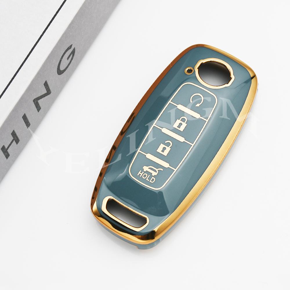 4 Button Car Key Cover Case Shell Fob For Nissan Teana X-Trail T33 Altima Qashqai J12 Juke Kicks Ariya  Keychain Accessories