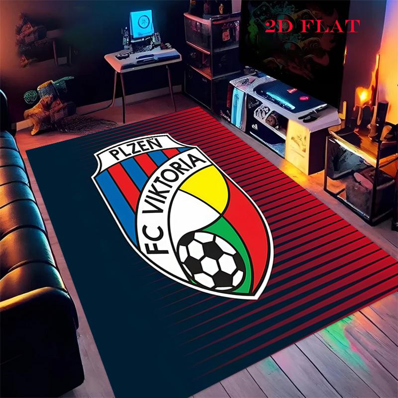 FC Viktoria Plzeň Koberec pro obývací pokoj, ložnici, domov, dekorace na pohovku, protiskluzová podložka pro děti