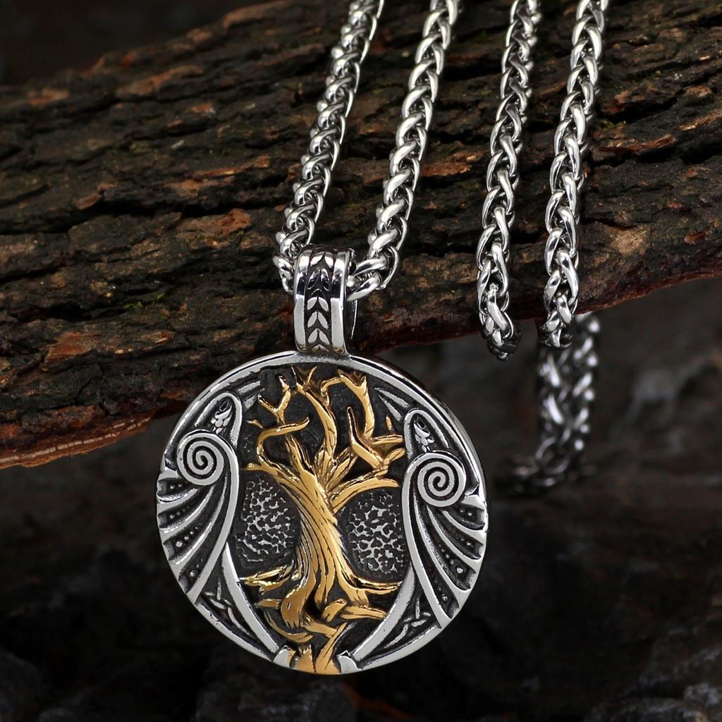 Retro Nordic Men's Life Tree Pendant - Fashionable Men's Life Tree Design Necklace