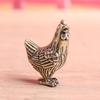 Solid Brass Hen Small Statue Desktop Ornaments Vintage Zodiac Animal Figurines Model Lucky Home Decorations Crafts Accessories