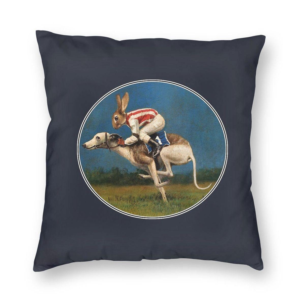 

Whippet Racer Oval Square Pillowcase Polyester Linen Velvet Creative Zip Decorative Throw Pillow Case Car Cushion Cover 12x12Inch