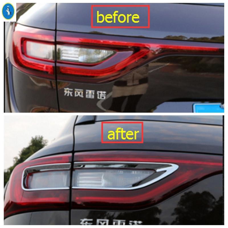 For Renault Koleos Samsung QM6 2017- Car Chrome Rear Tail Lights Protection Trim Rear Lamps Cover Sticker Decor Accessories