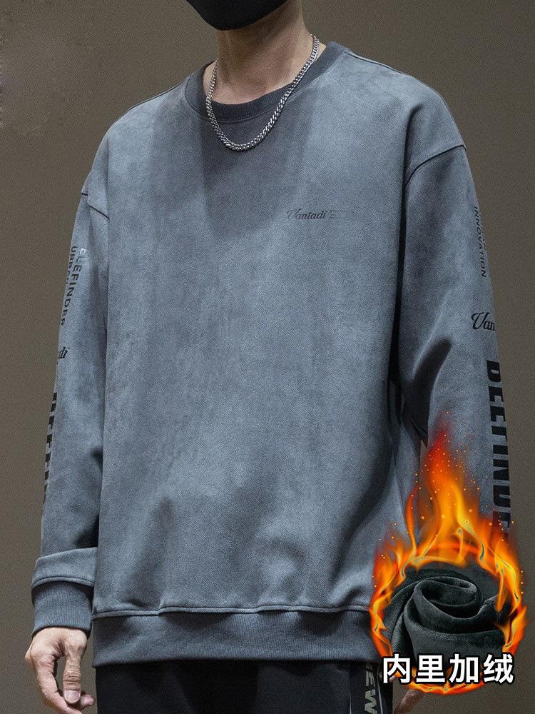 Американский замшевый свитер мужской весенне-осенний свободный большой — фото 9