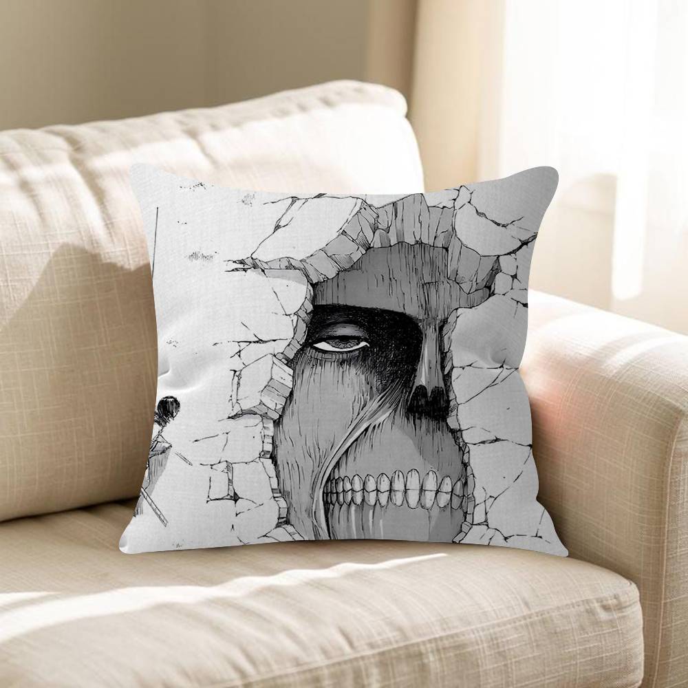 Anime Comics Attack On The Giant Cushion Cover Inches Farmhouse Decor Home Throw Pillow Covers For Couch Decorations