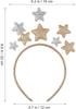 Star Tiara for Girls:2 Pieces Shiny Five-Point Hair Hoops in Gold and Silver Anti-Slip Iron Headband Crown for Birthday Christmas Cosplay Wedding