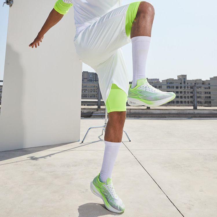 361 Feiran 1 Slip Resistant Abrasion Resistant Low Top Running Shoes Men's White Green 672122210F-2