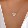 Diamond-encrusted alloy bow necklace, new jewelry women's pendant, niche high-end collarbone chain