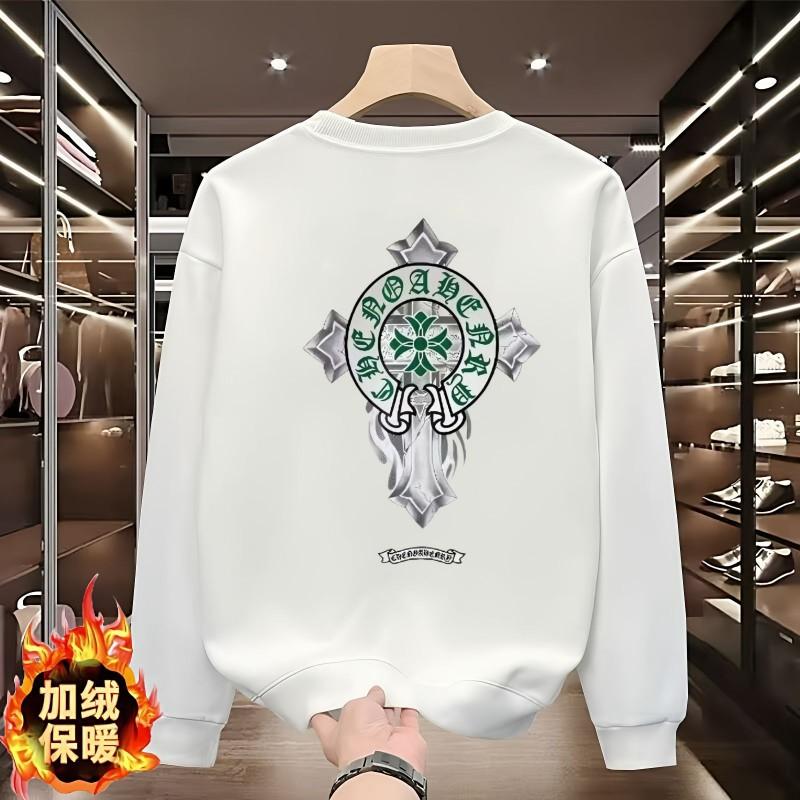 Mens Heavyweight Crewneck Sweatshirt Long Sleeve Casual Streetwear 2025 Teenagers Loose Fit