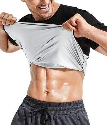 Sawaiko Sauna Rücken Sport und Kälteschutz Herrenanzug, Schweißreduzierende Unterstützung, Unterwäsche, Herren T-Shirt, Schweißreduzierend, (Schwarz, L)