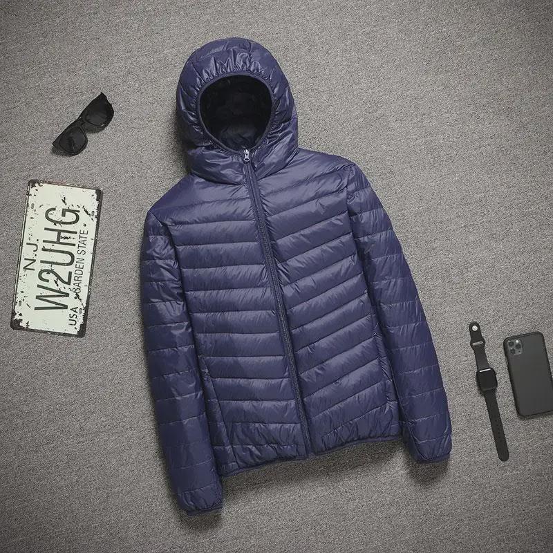 Men's 2023 Lightweight Cotton Jacket - Thin, Versatile, Stand Collar, Short, with Hood for Autumn/Winter